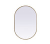 Elegant Decor MR2A2436BRS Metal Frame Oval Mirror 24x36 Inch in Brass