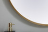 Elegant Decor MR2A2436BRS Metal Frame Oval Mirror 24x36 Inch in Brass