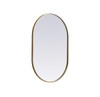 Elegant Decor MR2A2436BRS Metal Frame Oval Mirror 24x36 Inch in Brass