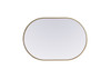 Elegant Decor MR2A2436BRS Metal Frame Oval Mirror 24x36 Inch in Brass