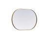 Elegant Decor MR2A2436BRS Metal Frame Oval Mirror 24x36 Inch in Brass