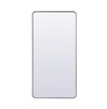 Elegant Decor MR80FL3060S Soft Corner Metal Rectangle Full Length Mirror 30x60 Inch in Silver