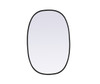 Elegant Decor MR2B2030BLK Metal Frame Oval Mirror 20x30 Inch in Black