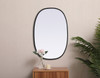 Elegant Decor MR2B2030BLK Metal Frame Oval Mirror 20x30 Inch in Black