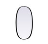 Elegant Decor MR2B2030BLK Metal Frame Oval Mirror 20x30 Inch in Black