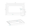 Elegant Kitchen and Bath STY01-R6036 60x36 inch Single threshold shower tray right drain in glossy white