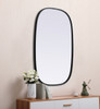 Elegant Decor MR2B2436BLK Metal Frame Oval Mirror 24x36 Inch in Black