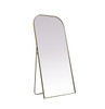 Elegant Decor MR1FL3572BRS Metal Frame Arch Full Length Mirror 35x72 Inch in Brass