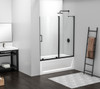 Elegant Kitchen and Bath TD444-6060MBK Frameless tub door 60 x 60 Matte Black