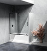 Elegant Kitchen and Bath TD444-6060MBK Frameless tub door 60 x 60 Matte Black