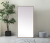 Elegant Decor MR80FL3060BR Soft Corner Metal Rectangle Full Length Mirror 30x60 Inch in Brass