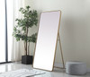 Elegant Decor MR80FL3060BR Soft Corner Metal Rectangle Full Length Mirror 30x60 Inch in Brass