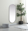 Elegant Decor MR2A2460SIL Metal Frame Oval Mirror 24x60 Inch in Silver