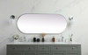 Elegant Decor MR2A2460SIL Metal Frame Oval Mirror 24x60 Inch in Silver