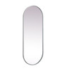 Elegant Decor MR2A2460SIL Metal Frame Oval Mirror 24x60 Inch in Silver