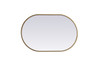 Elegant Decor MR2A2030BRS Metal Frame Oval Mirror 20x30 Inch in Brass