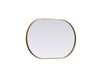 Elegant Decor MR2A2030BRS Metal Frame Oval Mirror 20x30 Inch in Brass