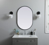 Elegant Decor MR2A2436BLK Metal Frame Oval Mirror 24x36 Inch in Black