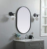 Elegant Decor MR2A2436BLK Metal Frame Oval Mirror 24x36 Inch in Black