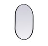 Elegant Decor MR2A2436BLK Metal Frame Oval Mirror 24x36 Inch in Black