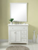 Elegant Kitchen and Bath VF12336AW-VW 36 inch Single Bathroom vanity in Antique White with ivory white engineered marble