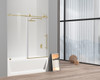 Elegant Kitchen and Bath TD111-6060BGD Frameless tub door 60 x 60 Brushed Gold