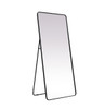 Elegant Decor MR803272BK Soft Corner Metal Rectangle Mirror 32x72 Inch in Black