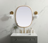Elegant Decor MR2B2430BRS Metal Frame Oval Mirror 24x30 Inch in Brass