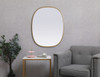 Elegant Decor MR2B2430BRS Metal Frame Oval Mirror 24x30 Inch in Brass
