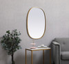 Elegant Decor MR2B2430BRS Metal Frame Oval Mirror 24x30 Inch in Brass