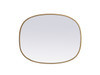 Elegant Decor MR2B2430BRS Metal Frame Oval Mirror 24x30 Inch in Brass