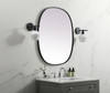 Elegant Decor MR2B3036BLK Metal Frame Oval Mirror 30x36 Inch in Black