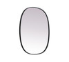 Elegant Decor MR2B3036BLK Metal Frame Oval Mirror 30x36 Inch in Black