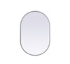 Elegant Decor MR2A2030SIL Metal Frame Oval Mirror 20x30 Inch in Silver