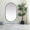 Elegant Decor MR2A3660BLK Metal Frame Oval Mirror 36x60 Inch in Black