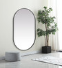 Elegant Decor MR2A3660BLK Metal Frame Oval Mirror 36x60 Inch in Black