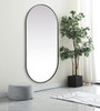 Elegant Decor MR2A3672BLK Metal Frame Oval Mirror 36x72 Inch in Black