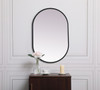 Elegant Decor MR2A2030BLK Metal Frame Oval Mirror 20x30 Inch in Black