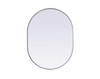 Elegant Decor MR2A3040SIL Metal Frame Oval Mirror 30x40 Inch in Silver
