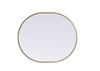 Elegant Decor MR2A3036BRS Metal Frame Oval Mirror 30x36 Inch in Brass