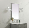 Elegant Decor MR42436S Metal Frame Rectangle Mirror 24x36 Inch in Silver