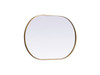 Elegant Decor MR2A2740BRS Metal Frame Oval Mirror 27x40 Inch in Brass