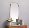 Elegant Decor MR2B2440BRS Metal Frame Oval Mirror 24x40 Inch in Brass