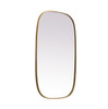 Elegant Decor MR2B2440BRS Metal Frame Oval Mirror 24x40 Inch in Brass
