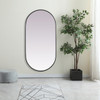 Elegant Decor MR2A3060BLK Metal Frame Oval Mirror 30x60 Inch in Black