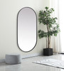 Elegant Decor MR2A3060BLK Metal Frame Oval Mirror 30x60 Inch in Black