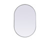 Elegant Decor MR2A2740SIL Metal Frame Oval Mirror 27x40 Inch in Silver