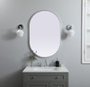 Elegant Decor MR2A2740SIL Metal Frame Oval Mirror 27x40 Inch in Silver