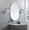 Elegant Decor MR2A2740SIL Metal Frame Oval Mirror 27x40 Inch in Silver