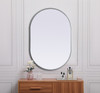 Elegant Decor MR2A2740SIL Metal Frame Oval Mirror 27x40 Inch in Silver